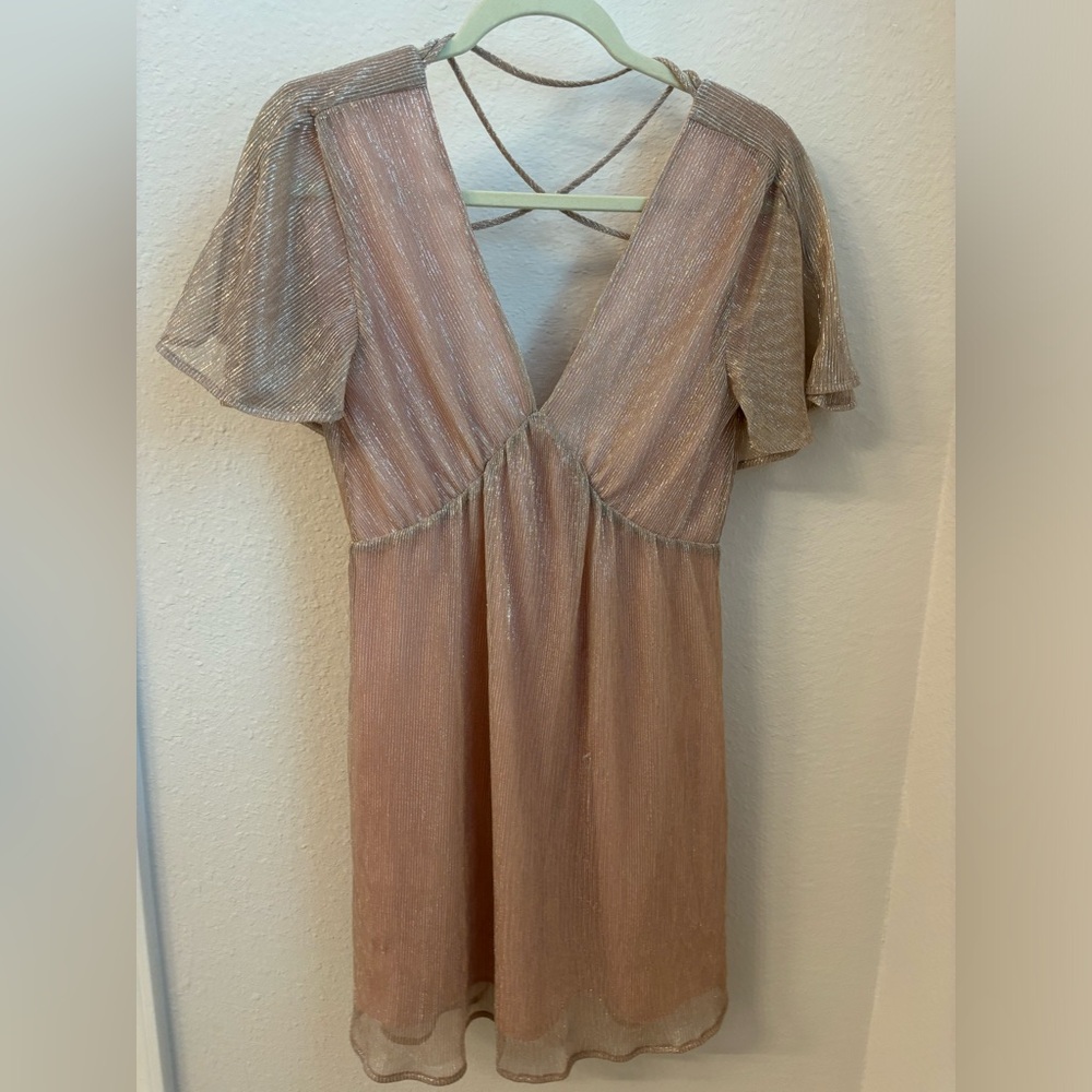 Pink shimmery cocktail dress